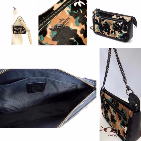 ✨COACH✨Authentic Haircalf Leaf Clutch/Mini Handbag - Picture 2 of 8